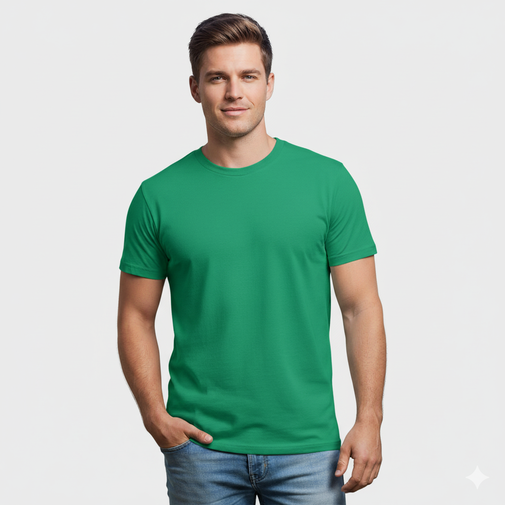 Plain Round Neck T-shirt - Image 18